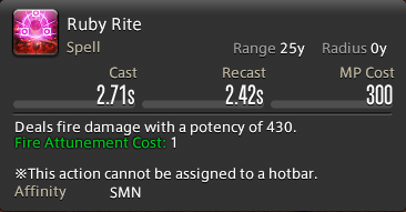 The in-game tooltip for Ruby Rite