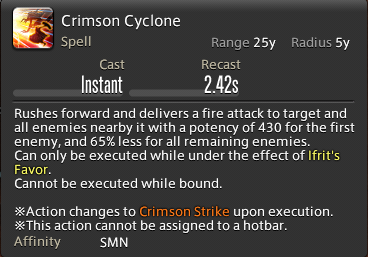 The in-game tooltip for Crimson Cyclone