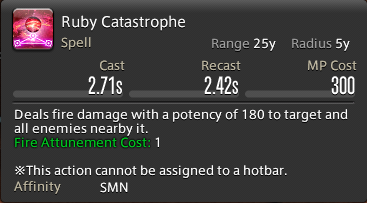 The in-game tooltip for Ruby Catastrophe