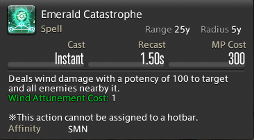 The in-game tooltip for Emerald Catastrophe