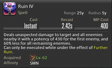 The in-game tooltip for Ruin IV